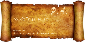 Polányi Aliz névjegykártya
